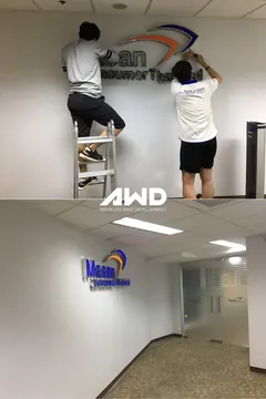 Masan Consumer Thailand: installing the sign, and the result